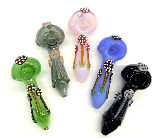 5" Mushroom Color Tube Hand Pipe Spoon