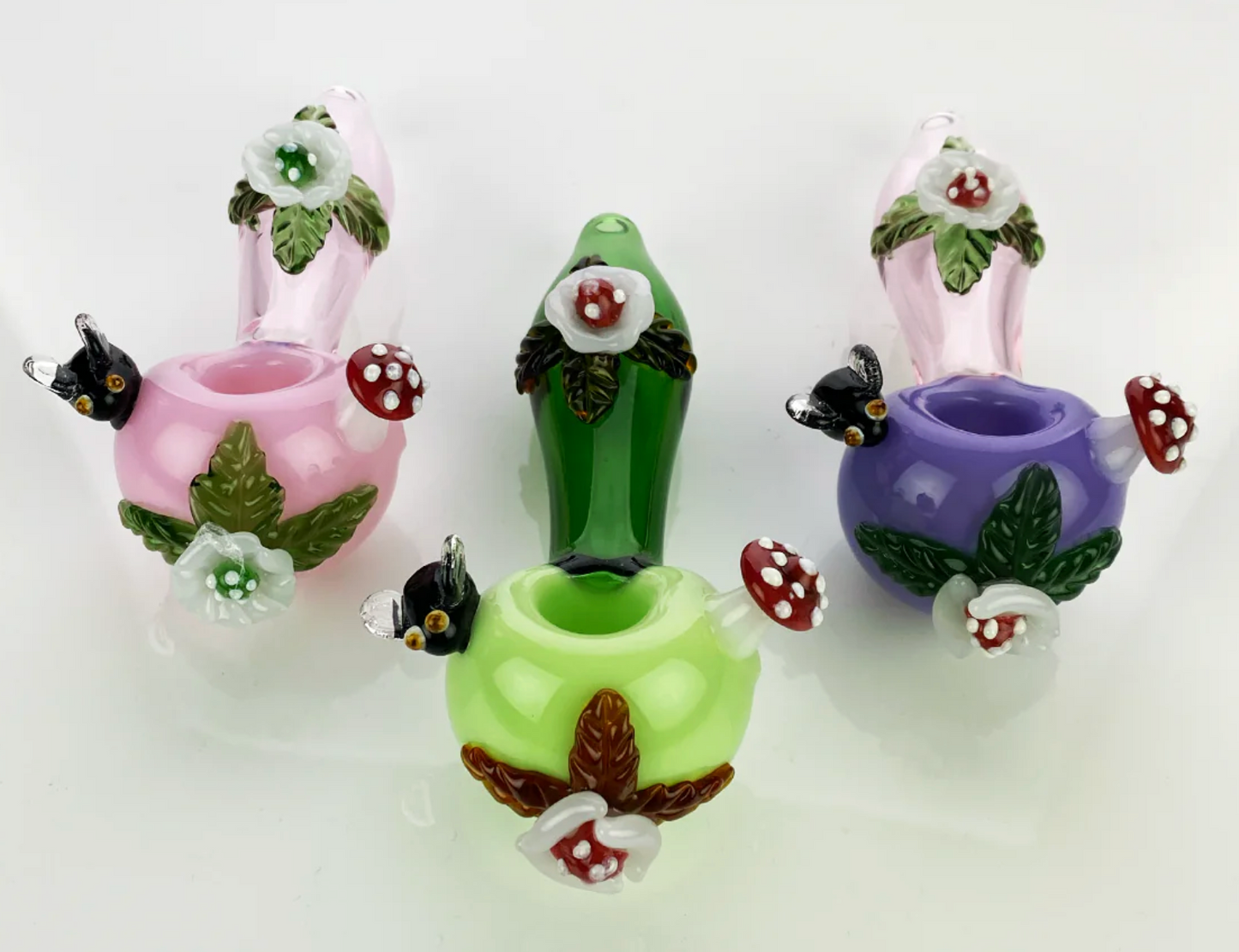 4.5" Flower Mushroom Art Hand Pipe Spoon