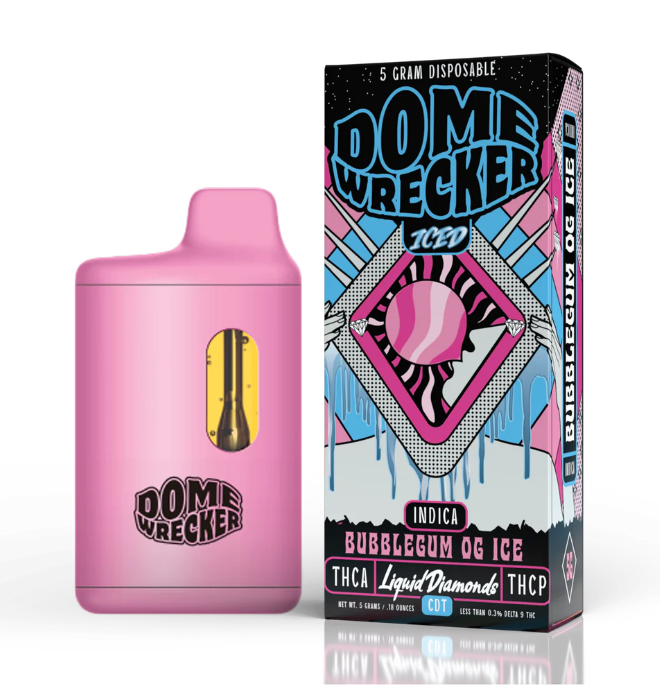 Domewrecker THCa Liquid Diamonds Disposable - 5g - Bubblegum OG Ice (Indica)