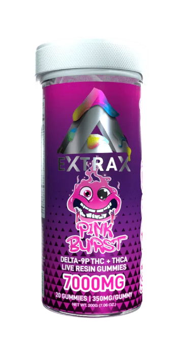 Delta Extrax Adios Blend 7000mg Gummies - Pink Burst (Hybrid)