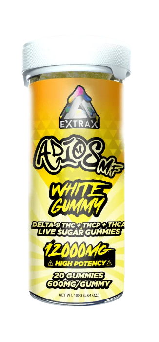 Delta Extrax - Adios MF THCa Live Sugar 12,000mg Gummines - White Gummy