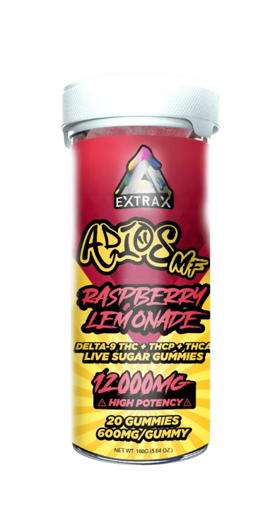 Delta Extrax - Adios MF THCa Live Sugar 12,000mg Gummies - Raspberry Lemonade