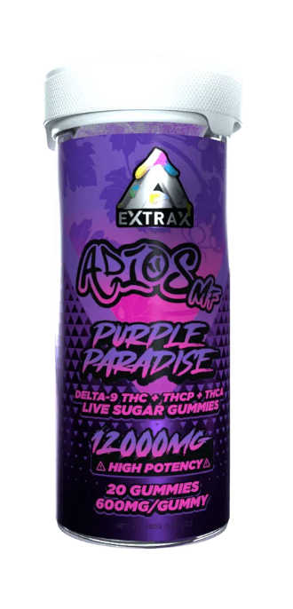 Delta Extrax - Adios MF THCa Live Sugar 12,000mg Gummies - Purple Paradise